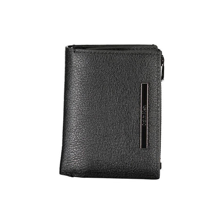 Calvin Klein Sleek Black Leather Wallet with Coin Purse - Hilstor