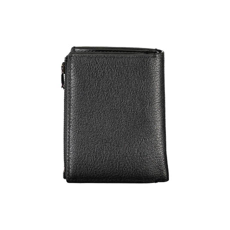 Calvin Klein Sleek Black Leather Wallet with Coin Purse - Hilstor