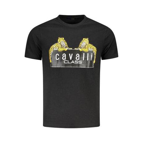 Cavalli Class Black Cotton T-Shirt - Hilstor