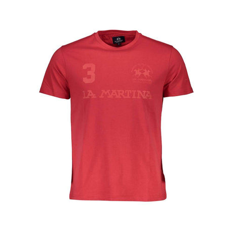 La Martina Red Cotton Men T-Shirt - Hilstor