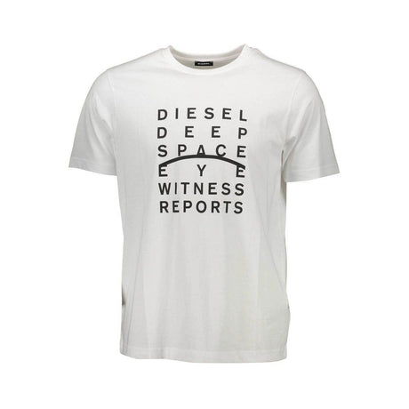 Diesel White Cotton Men T-Shirt - Hilstor
