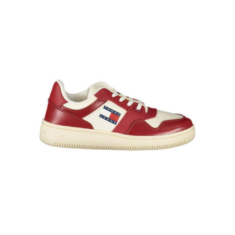 Tommy Hilfiger Red Leather Women Sneaker - Hilstor