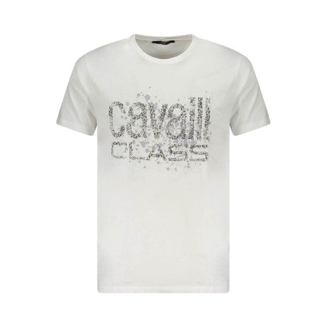 Cavalli Class White Cotton Men T-Shirt - Hilstor