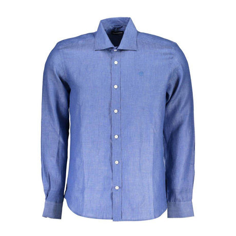 North Sails Blue Linen Men Shirt - Hilstor