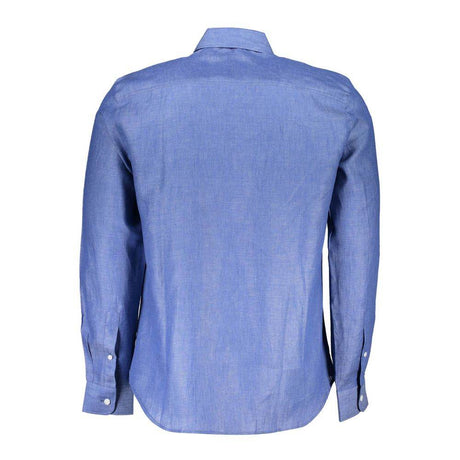 North Sails Blue Linen Men Shirt - Hilstor