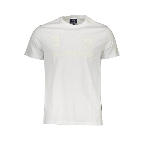 La Martina White Cotton Men T-Shirt - Hilstor