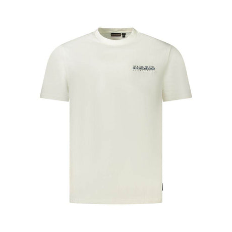 Napapijri White Cotton Men T-Shirt - Hilstor