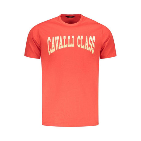 Cavalli Class Red Cotton Men T-Shirt - Hilstor