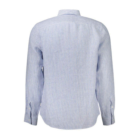 Guess Jeans Blue Linen Men Shirt - Hilstor
