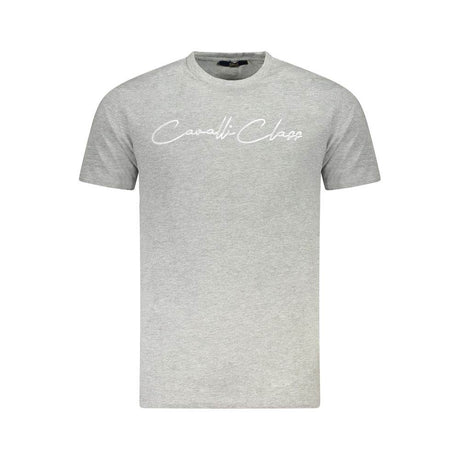 Cavalli Class Gray Cotton Men T-Shirt - Hilstor