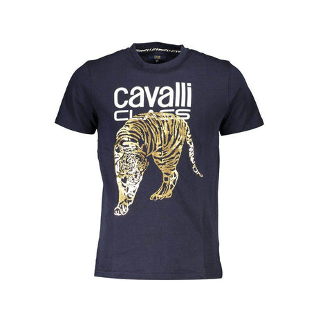 Cavalli Class Blue Cotton Men T-Shirt - Hilstor