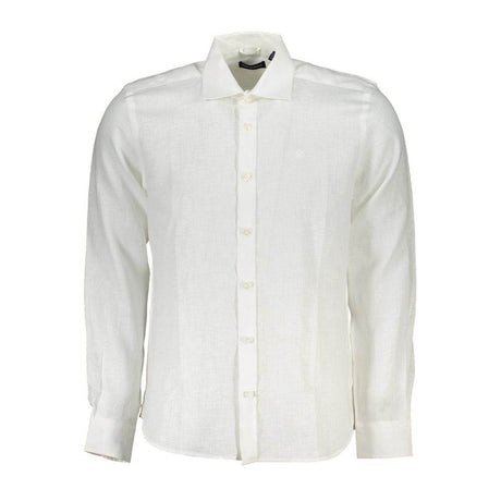 North Sails White Linen Men Shirt - Hilstor