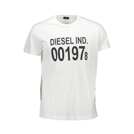 Diesel White Cotton Men T-Shirt - Hilstor