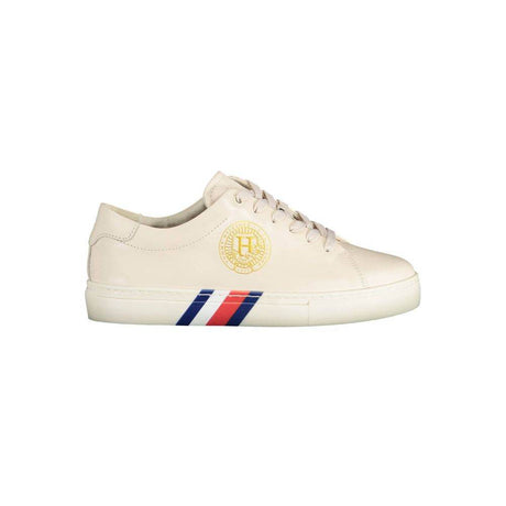 Tommy Hilfiger Beige Leather Women Sneaker - Hilstor