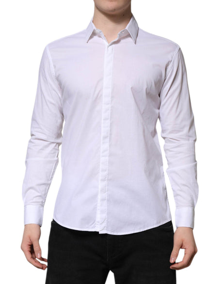 Daniele Alessandrini White Long Sleeves Dress Shirt - Hilstor