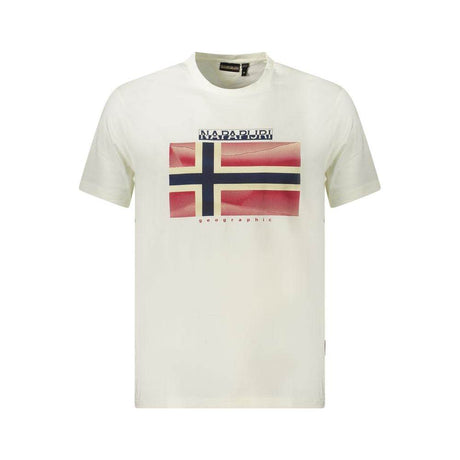 Napapijri White Cotton Men T-Shirt - Hilstor