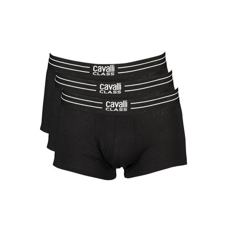 Cavalli Class Black Cotton Underwear - Hilstor