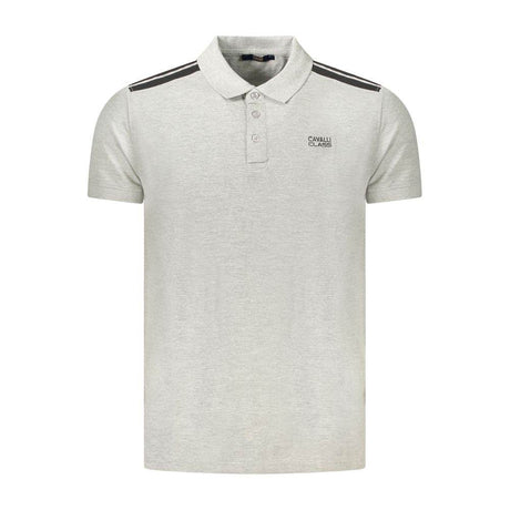 Cavalli Class Gray Cotton Polo Shirt - Hilstor