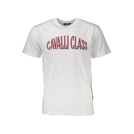 Cavalli Class White Cotton Men T-Shirt - Hilstor