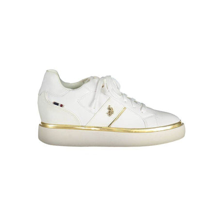 U.S. POLO ASSN. White Polyester Women Sneaker - Hilstor