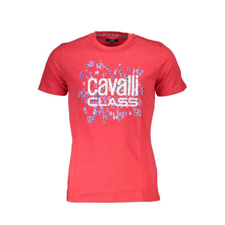 Cavalli Class Red Cotton Men T-Shirt - Hilstor