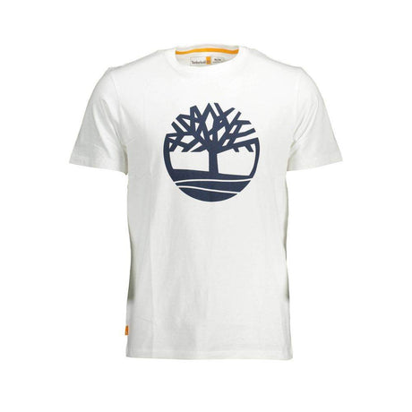 Timberland White Cotton Men T-Shirt - Hilstor