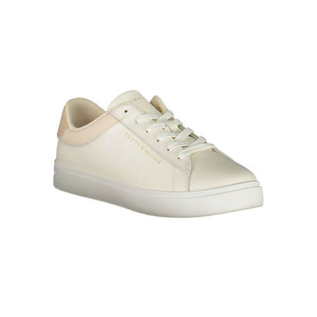 Tommy Hilfiger Beige Leather Women Sneaker - Hilstor