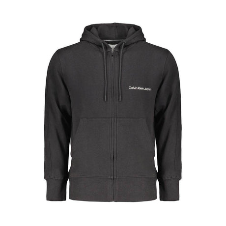 Calvin Klein Black Cotton Men Sweater with Hood and Central Pockets - Hilstor