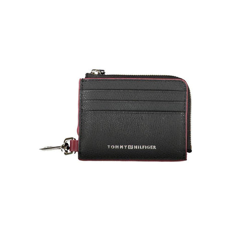 Tommy Hilfiger Chic Leather Card Holder with Snap Hook - Hilstor