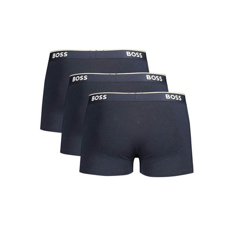 Hugo Boss Blue Cotton Men Boxer Underwear - Hilstor