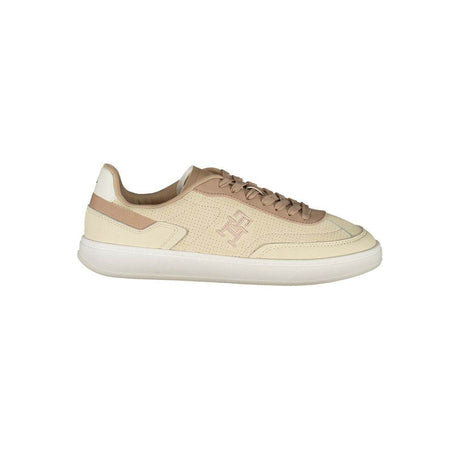 Tommy Hilfiger Beige Leather Women Sneaker - Hilstor