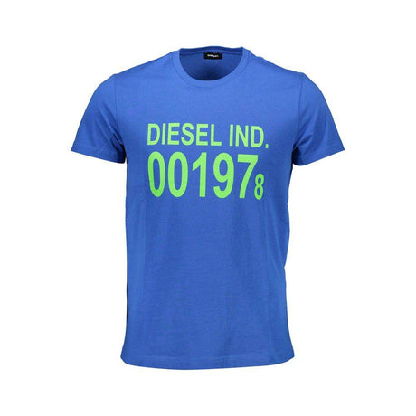 Diesel Blue Cotton Men T-Shirt - Hilstor
