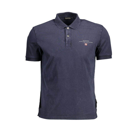Napapijri Blue Cotton Men Polo Shirt - Hilstor