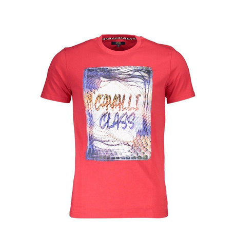 Cavalli Class Red Cotton Men T-Shirt - Hilstor