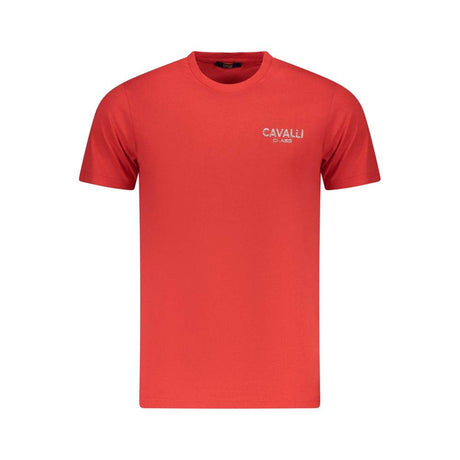 Cavalli Class Red Cotton Men T-Shirt - Hilstor
