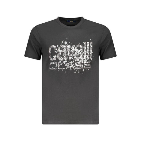 Cavalli Class Black Cotton Men T-Shirt - Hilstor