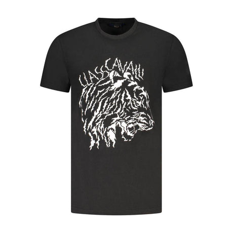 Cavalli Class Black Cotton Men T-Shirt - Hilstor