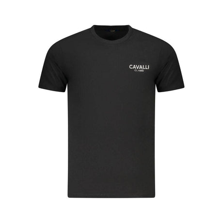 Cavalli Class Black Cotton Men T-Shirt - Hilstor
