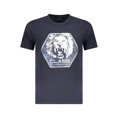 Cavalli Class Blue Cotton Men T-Shirt - Hilstor