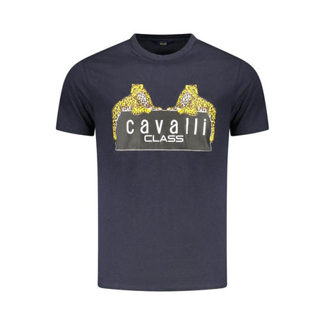 Cavalli Class Blue Cotton Men T-Shirt - Hilstor