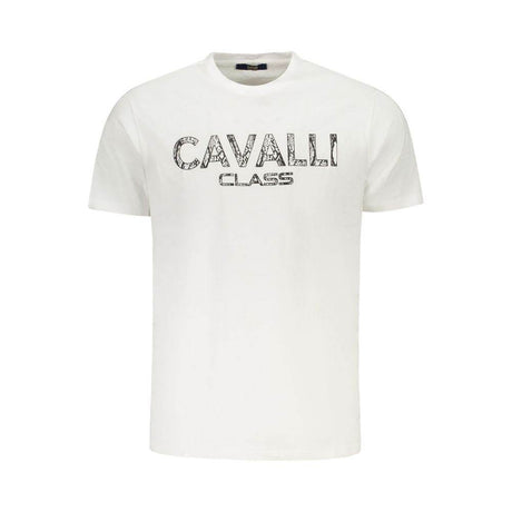 Cavalli Class White Cotton Men T-Shirt - Hilstor