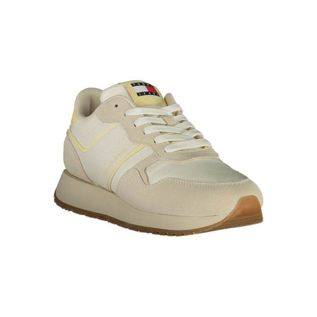 Tommy Hilfiger Beige Leather Women Sneaker - Hilstor