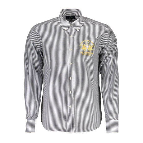 La Martina Blue Cotton Men Shirt - Hilstor