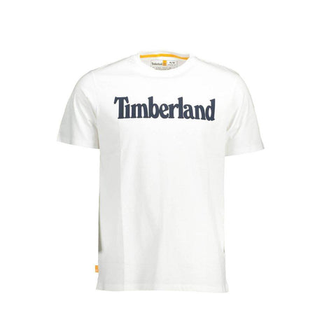 Timberland White Cotton Men T-Shirt - Hilstor