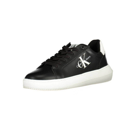 Calvin Klein Sleek Black Lace-Up Sports Sneakers - Hilstor