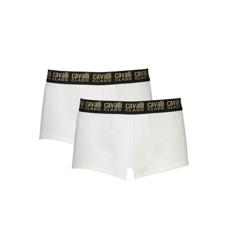 Cavalli Class White Cotton Men Boxer Pair - Hilstor