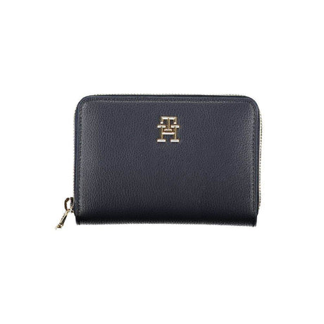 Tommy Hilfiger Sleek Blue Multipurpose Wallet with Zip Closure - Hilstor
