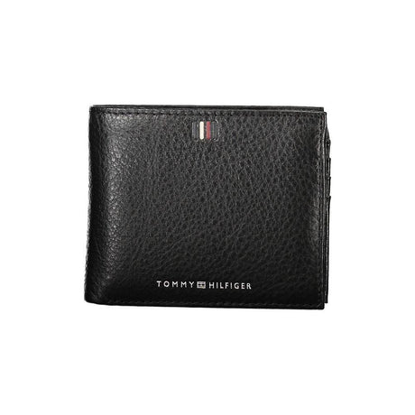 Tommy Hilfiger Sleek Black Leather Wallet with Ample Storage - Hilstor