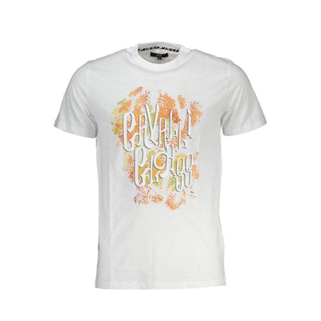 Cavalli Class White Cotton Men T-Shirt - Hilstor