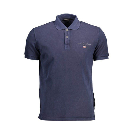 Napapijri Blue Cotton Men Polo Shirt - Hilstor